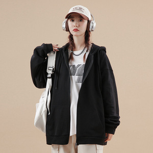 现货得物二开GSY9916-特P33纯色开衫卫衣男女oversize宽松宽松外图片