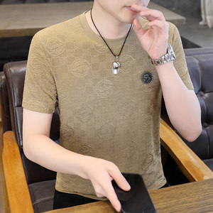 84150-P28欧货短袖t恤男2024夏季潮牌潮修身半袖圆领烫钻男士潮图片