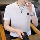 84150-P28欧货短袖t恤男2024夏季潮牌潮修身半袖圆领烫钻男士潮，男装T恤，电商D310B