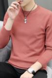 78001纯色圆领毛衣男秋季韩版百搭高级感套头修身针织打，男装针织衫/毛衣，电商D310（原电商305）