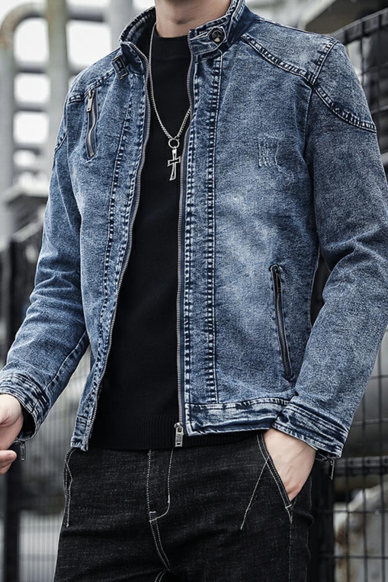JK1823-P100美式复古水洗做旧连帽牛仔夹克外套男宽松牛仔,男装夹克,电商D310B