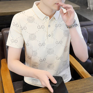84009-P35春秋新款短袖T恤男休闲打底衫男士修身衫商务休闲图片