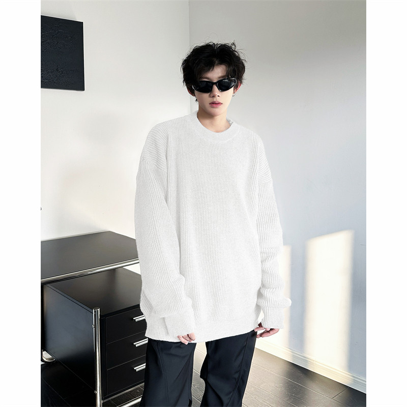 现货M869-特P50灰色毛衣男秋冬款宽松慵懒风内搭打底针织衫,男装针织衫/毛衣,电商D310B