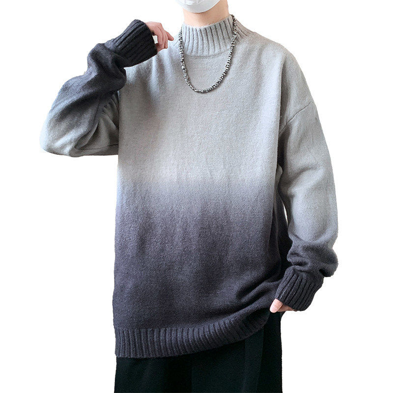 84781-特P60渐变色毛衣男冬季简约潮针织衫男宽松慵懒风套头衫,男装针织衫/毛衣,电商D310B