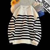 8301-特P55条纹毛衣男秋冬季加厚保暖线衣服男潮牌打底针织衫，男装针织衫/毛衣，电商D310B