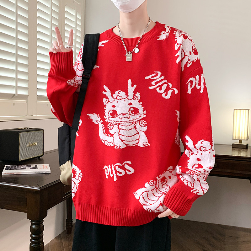 83488-P60秋冬新款休闲毛衣男长袖针织衫港风宽松毛衣打底衫,男装针织衫/毛衣,电商D310B