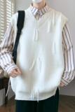 84715-P48秋冬新款休闲毛衣男长袖针织衫港风宽松背心打底衫，男装针织衫/毛衣，电商D310B