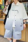 TZ24320-特P60风潮高级感短袖衬衣休闲短裤青少年运动套装，男装休闲套装，电商D310B