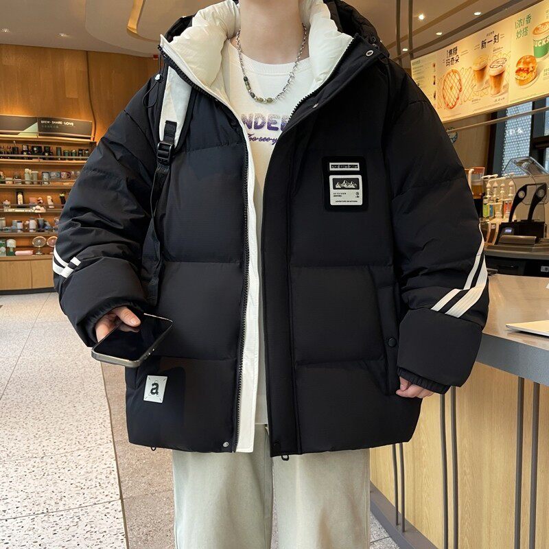 79007-特P258羽绒服男冬宽松加厚保暖潮学生连帽面包服,男装羽绒服,电商D310B