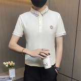 PL034-特P40社会小伙短袖T恤男夏季休闲潮牌修身翻领POLO衫网红，男装Polo衫，电商D310B