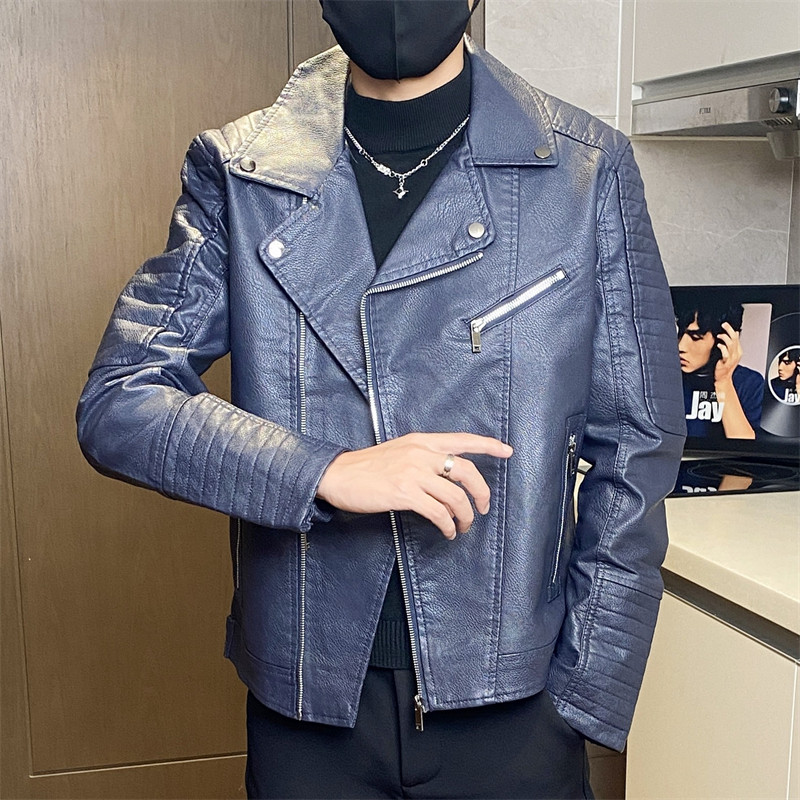 JK713-特P90皮皮衣春秋新款男式翻领机车皮夹克男外套,男装皮衣,电商D310B