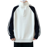 84517-特P55男士毛衣秋冬新款男装保暖内搭线衣撞色立领宽松，男装针织衫/毛衣，电商D310B