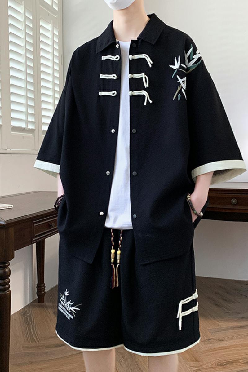 TZ24323-特P60风夏季潮短袖衬衣休闲短裤运动套装潮,男装休闲套装,电商D310B