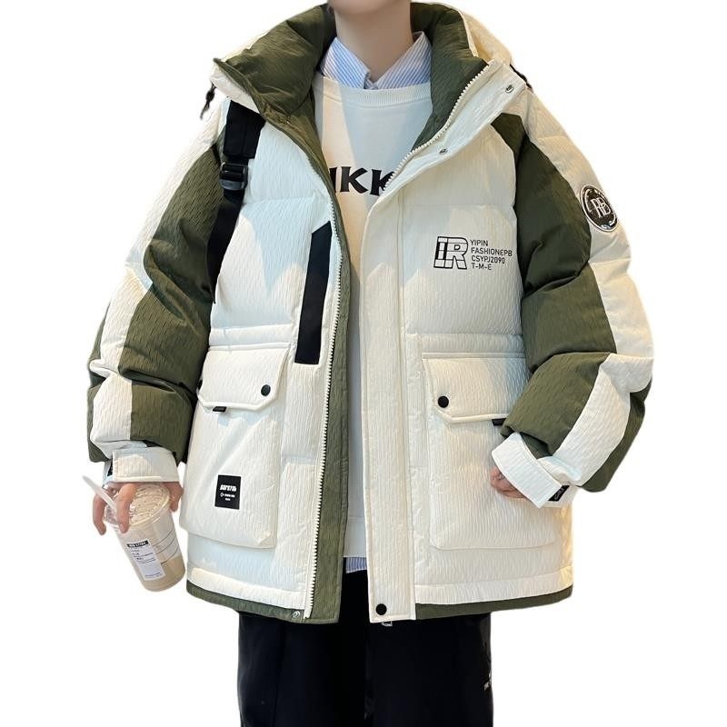 79012-特P258冬季羽绒服男士连帽休闲服宽松ins帅气潮牌外套加厚,男装羽绒服,电商D310B