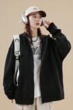现货得物二开GSY9916-特P33纯色开衫卫衣男女oversize宽松宽松外，男装卫衣，电商D310B