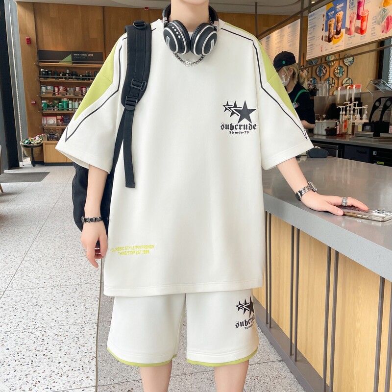 84355-特P50休闲运动套装夏季星星潮流套装学生潮牌短袖两件套图片
