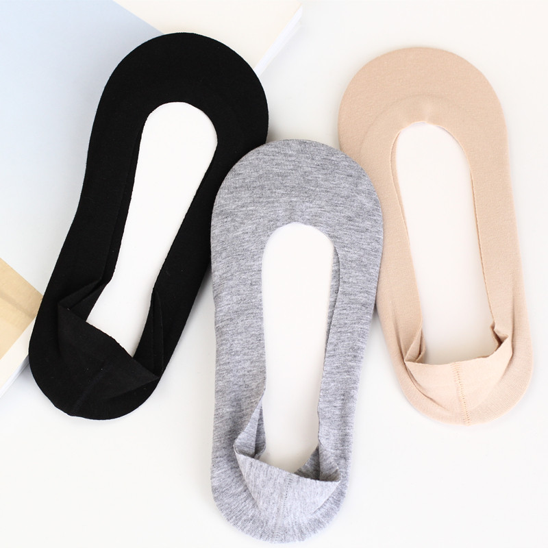 金棉浅口隐形袜船袜女 无痕一片式春夏季薄款硅胶防滑 纯棉短袜子