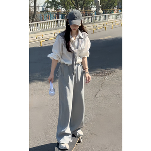 套装 开春穿搭套装 两件套女显瘦时尚 阔腿裤 2026韩系慵懒松弛感衬衫