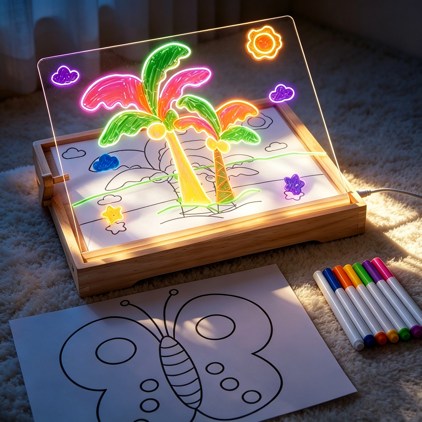 LED荧光手绘透明亚克力画板