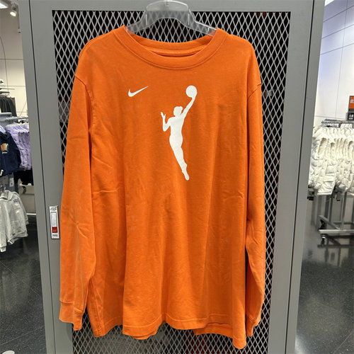 耐克女篮球长袖T恤热身服纯棉
