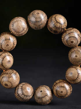 小叶买麻藤佛珠鹰眼木文玩手串鬼脸天眼念珠手链男礼物盘玩把玩串