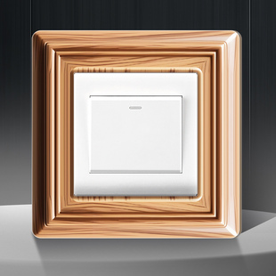 欧式仿木纹边框贴百搭开关贴高级感补洞遮丑装饰贴客厅插座保护套