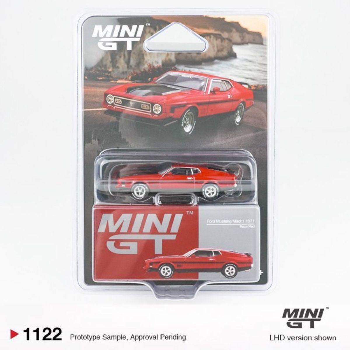 MINIGT 1:64 福特野马Mach1 1971 Race 红色 合金汽车模型1122