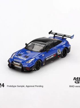 现货MINIGT 1:64 日产尼桑GTR R35 LB宽体 蓝色 合金汽车模型1124
