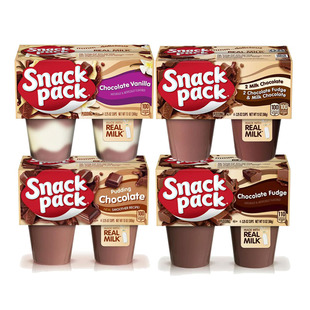 Milk 現(xiàn)貨美國(guó)漢斯多口味香草巧克力布丁Snack Pack Real Pudding