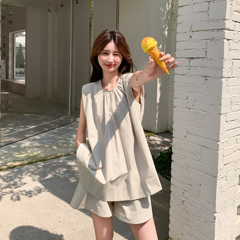 小心机冷淡风无袖上衣短裤两件套装女夏又a又飒盐系小个子御姐,女装,浙宝191（原浙宝008）