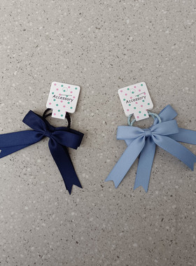 原创甜美宝宝头绳藏蓝色浅蓝色蝴蝶结头绳小女童发绳发圈皮筋头饰