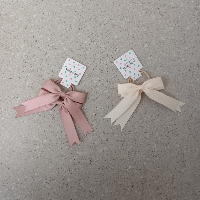 原创甜美宝宝头绳粉色米白色小蝴蝶结小女童发绳发圈皮筋头饰头花