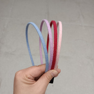 原创简约极简风发箍 毛绒织带缠绕素圈细发箍铁发箍中小学生头箍