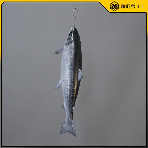 门头仿真三文鱼帝王鲑雕塑摆件