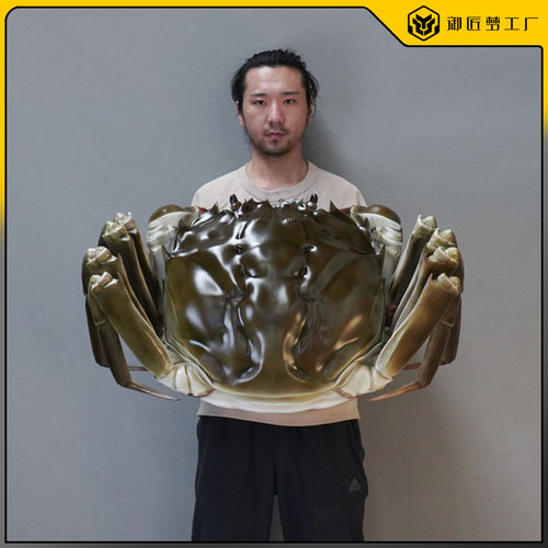 仿真螃蟹模型玻璃钢雕塑门头美陈