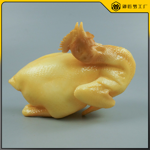 饰道具样品 仿真文昌鸡盐焗鸡模型假菜肴熟食白切鸡酱油鸡直播间装