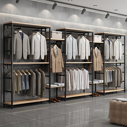 双层服装展示架铁艺男女装