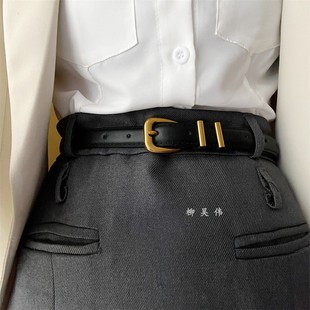 牛仔裤 2025新款 带真皮黑色 饰设计感小众皮带女款 高级感腰带百搭装