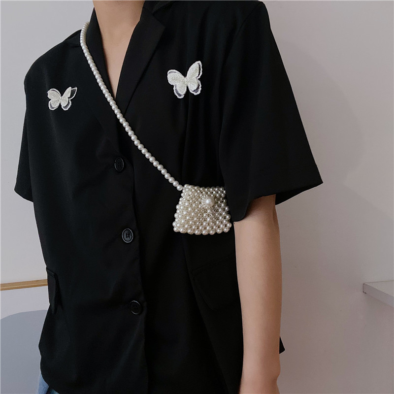 法式仙女零钱小包手工编织串珠珍珠包夏迷你mini口红包斜挎包夏季