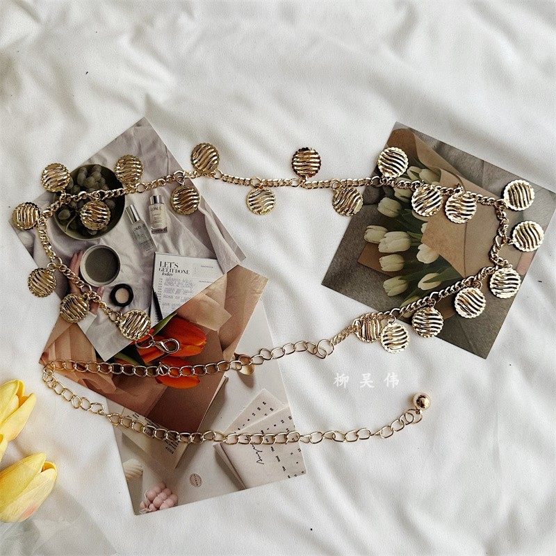 金色金属链条腰链配饰百搭腰带女配裙子高级连衣裙收腰装饰感夏季