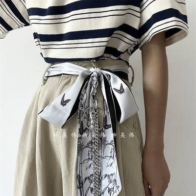 丝巾腰带长条女款配饰设计感