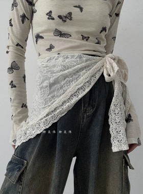 柳吴伟韩系蕾丝腰带女款配裙子叠穿丝巾系带三角巾屁帘牛仔裤皮带