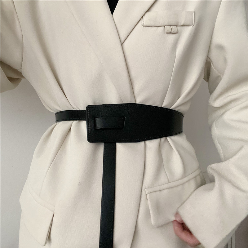 个性打结真皮腰带女配衣服腰封酷