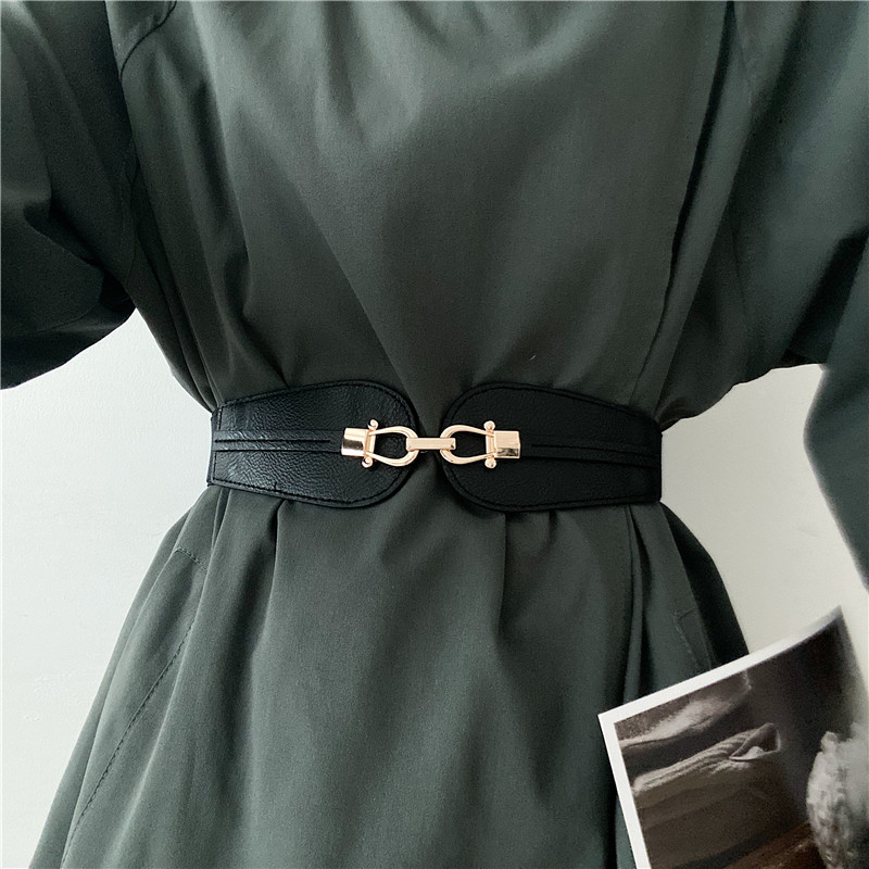 弹力松紧腰带女装饰大衣风衣西装