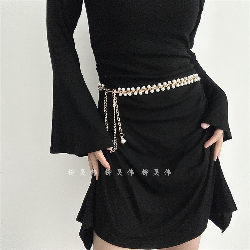 珍珠金属腰带链条腰链