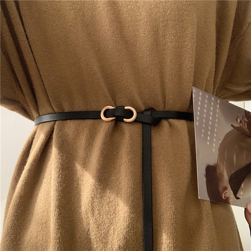 细腰带女士百搭打结配西装毛衣