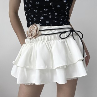 玫瑰花朵腰带女配裙子西装衬衫外套收腰皮带细打结小皮绳绳子腰绳