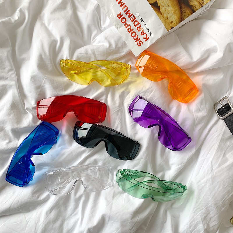 骑车防风连体墨镜女INS网红街拍工业风复古个性太阳镜男夸张嘻哈