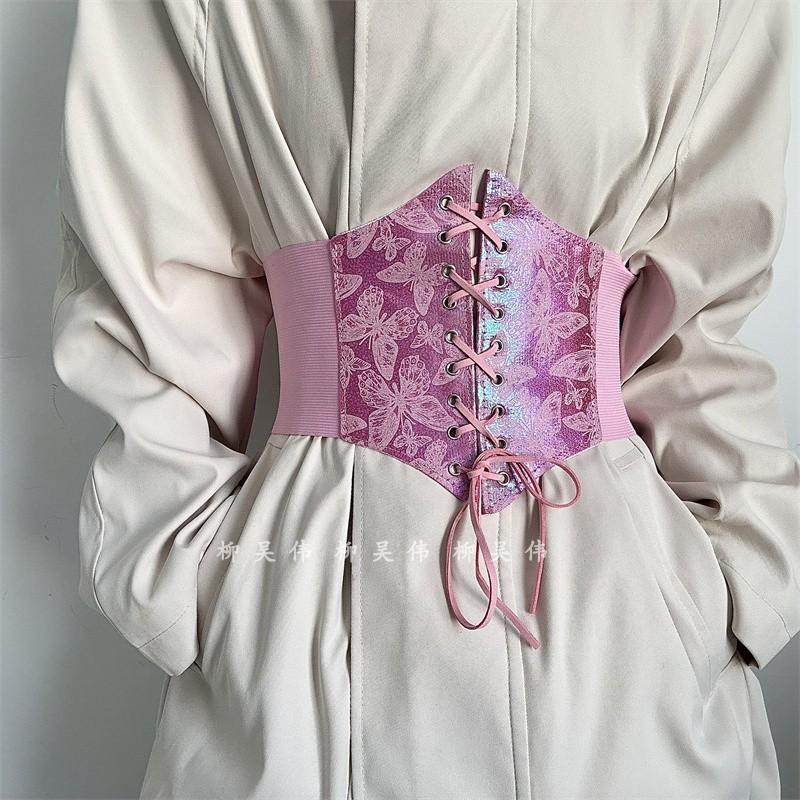 法式腰封复古显瘦裙子束腰