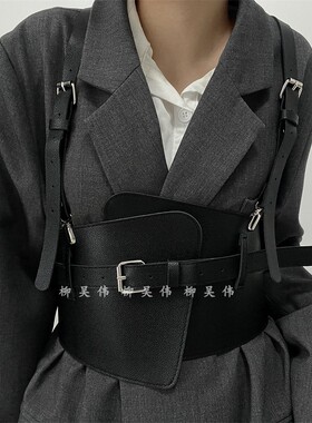 黑色腰带女装饰配裙子大衣毛呢外套收腰百搭时尚高级感皮带ins风